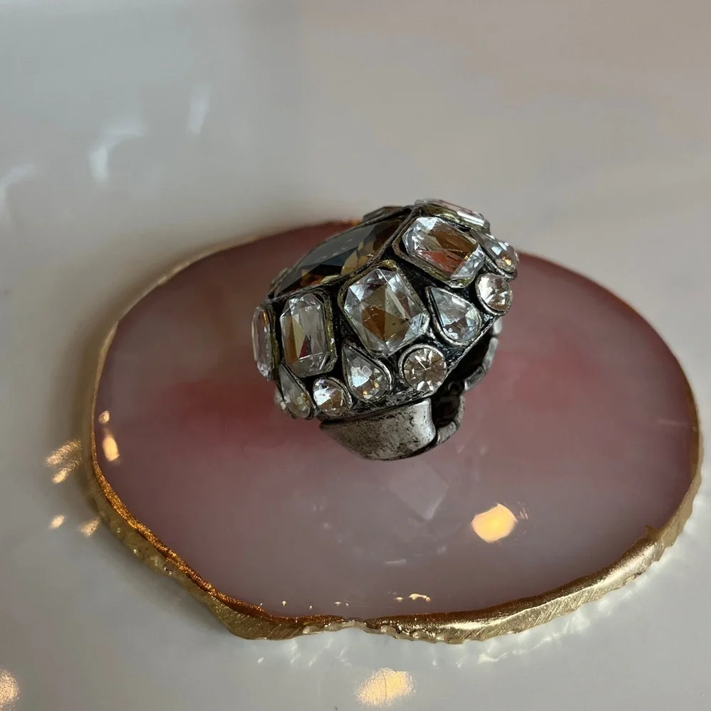 Silver and Crystal large Statement Ring